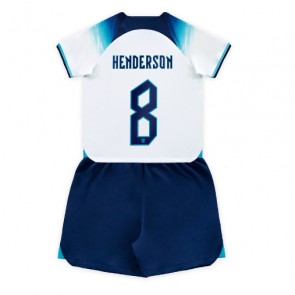 Anglia Jordan Henderson #8 Koszulka Podstawowych Dziecięca MŚ 2022 Krótki Rękaw (+ Krótkie spodenki)